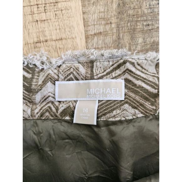 Michael Kohrs 100% Linen Chevron Mini Skirt Women's Size 14 Bohemian - Picture 6 of 7